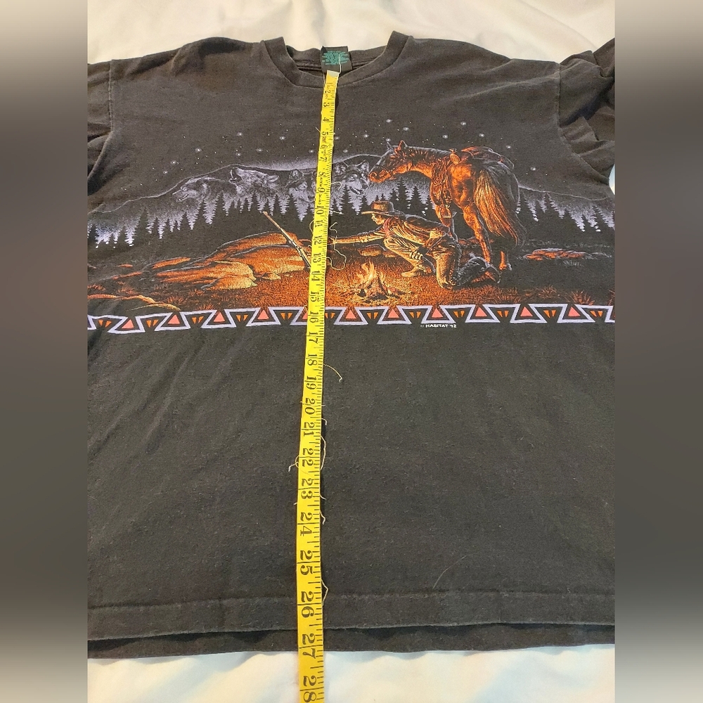VTG 1992 Habitat Nebraska Cowboy Campfire T-Shirt XL AOP Single Stitch - Picture 7 of 11